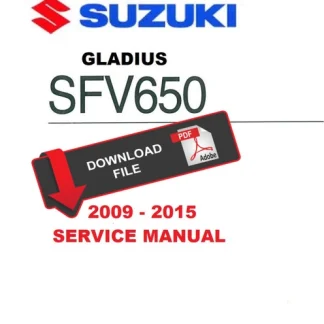 Suzuki 2010 SFV650 Gladius Service Manual PDF Download